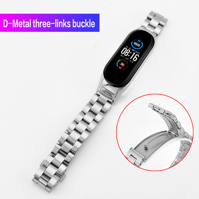 Metal Bracelet for Mi Band 2 3 4 5 6 NFC Stainless Steel Replacement Strap for Xiaomi Mi Band 5 Band4 Strap Miband 5 Accessories