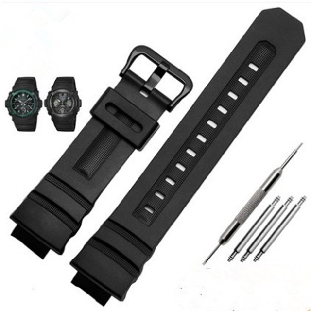 High Grade Rubber Wrist Strap For Casio G-shock AW-591/590/AWG-M100/101/G-7700 Replacement Bracelet Watch Band