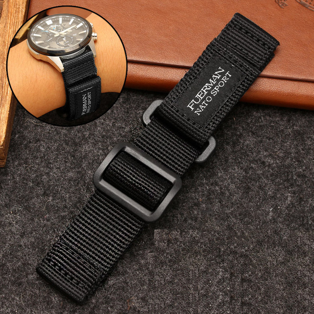 Hot Top Nylon Dark Blue Watch Strap for S-Eco No. 5 007 Series Sport Watchband 20mm 22mm 24mm Band