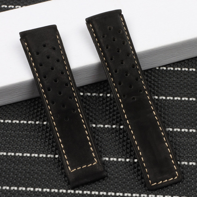 Quality 22mm Cow Leather Watchband for Tag Heuer Carrera Series Men's Band Watch Strap Wristband Accessories Folding Buckle