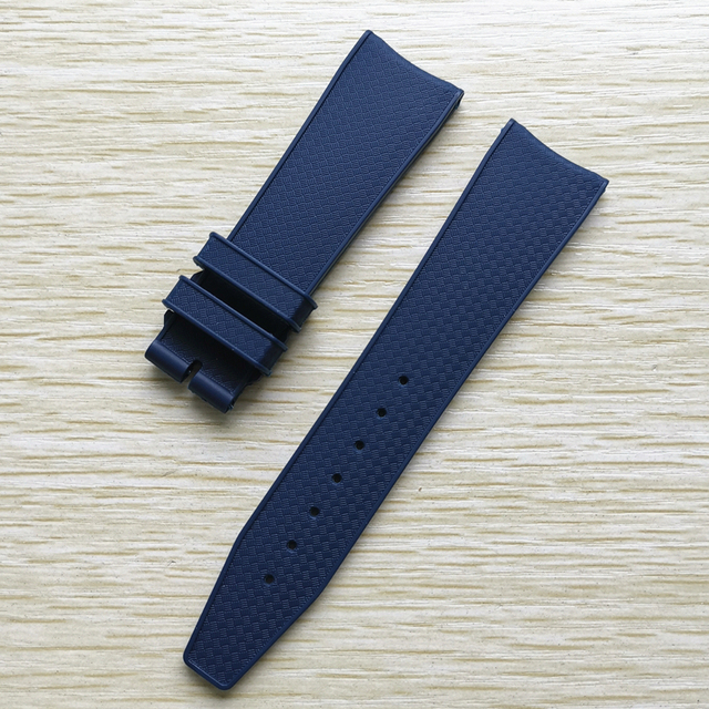 22mm Black Blue Rubber Silicone Watchband Watch Strap For IWC Pilot Portuguese IW323101 Bracelet Strap With Pin Buckle Tool Free