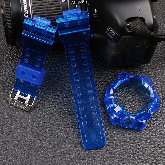 Watch Accessories 16mm Resin Strap for Casio G-SHOCK GA-700-710-735 Watch Transparent Strap Men & ML Sport Watch Case