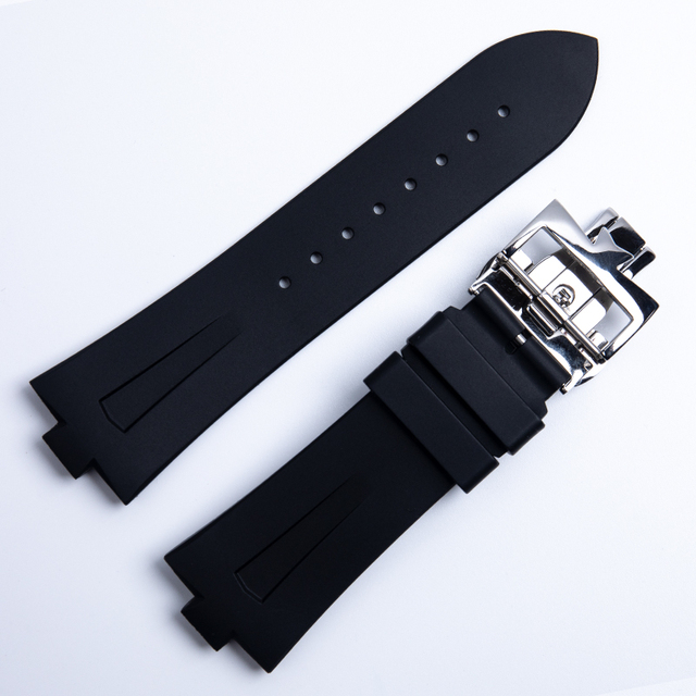 25mm*8mm Top Quality Rubber Silicone Watchband For Vacheron Constantin Offshore Watch Bnad Black Blue Waterproof Sport Strap