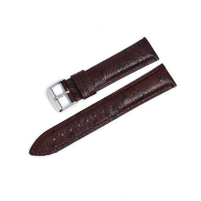 BEAFIRY Watch Strap 18mm 19mm 20mm 21mm 22mm Ostrich Pattern Genuine Leather Brown Watchband For Fossil Huawei Brown Black