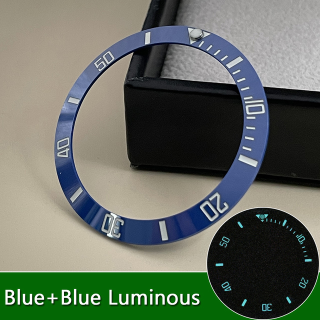 Sub green ceramic bezel insert super C3 green/blue luminous watch case outer ring 38mm*30.6mm suit for 40mm GMT NH35 series watch