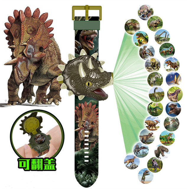 Projection Children's Watch 3D Jurassic Dinosaur Electronic Digital Watch Tyrannosaurus Rex Triceratops for Kids Gift A4215