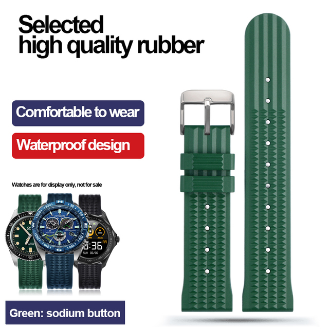 For Seiko IWC Watch Silicone Watches Sharkey MM300 SBDX001 6105 Waterproof Bracelet Soft Rubber Waffle Strap 20mm 22mm