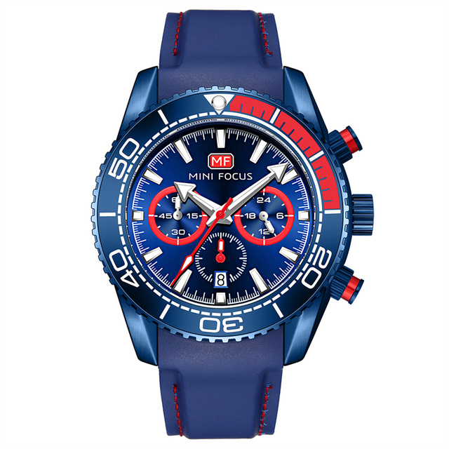Men's Watches Top Brand Luxury Quartz Fashion Waterproof Multifunction Sports Wristwatches Relogio Masculino Blue Silicone Strap