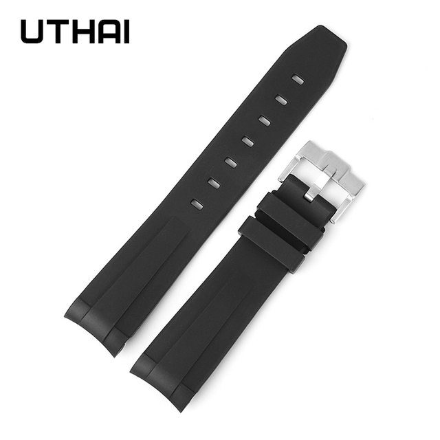 20mm Soft FKM Fluorine Rubber Strap Watch For Men And Women Watchband Universal Waterproof Silicone Watch Strap UTHAIG28