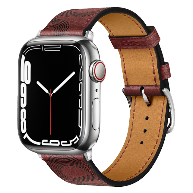 Leather Strap for Apple Watch Band 7 45mm 41mm Smart Watch Bracelet Wristband for iWatch 6 5 4 3 SE 44mm 42mm 40mm 38mm Korea