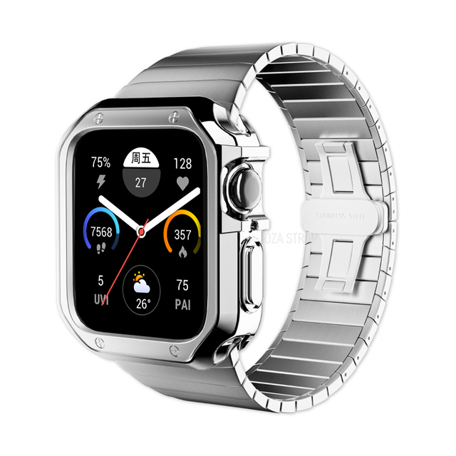 High Quality Stainless Steel Strap for Apple Watch Series 7 Band 41mm 45mm Metal Bracelet Band for iwatch 6 5 4 44mm 40mm Correa