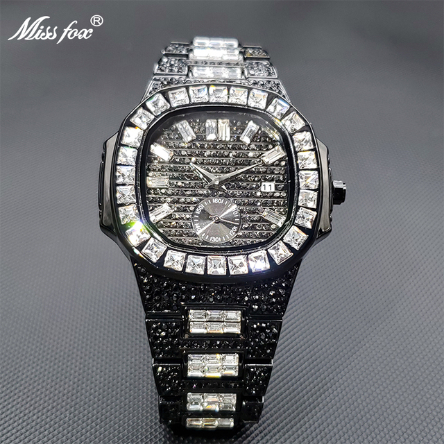 Ice Out Gold Men's Watches Diamond Luxury Design Top Brand Diver Watches Men Water Resistant Dropshipping Men's Watch 2020