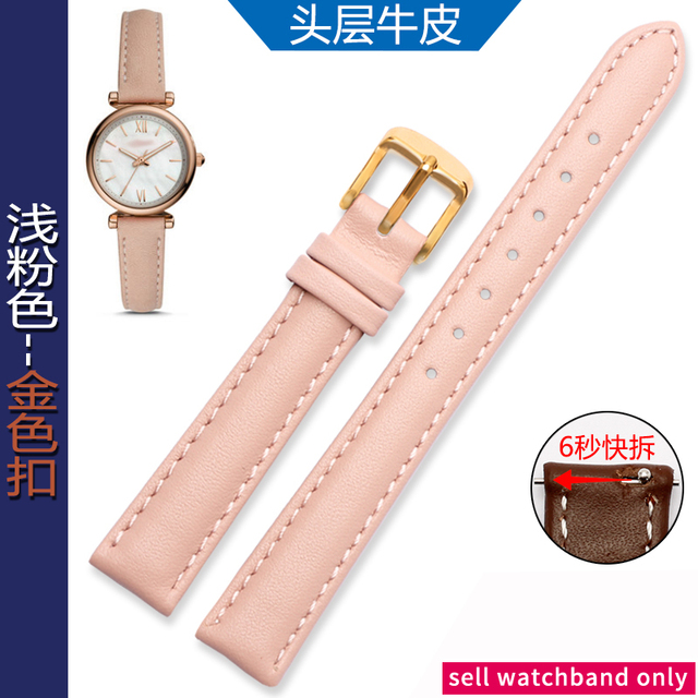 Women's Genuine Leather WatchBands for Casio Fossil Watch Band Foley Foley First Layer Leather Watch Strap 12mm 14mm 16mm