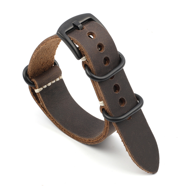 Genuine Leather NATO Strap Antique Watch Band 20mm 22mm 24mm Handmade Zulu Strap for Watch Replacement Accessories