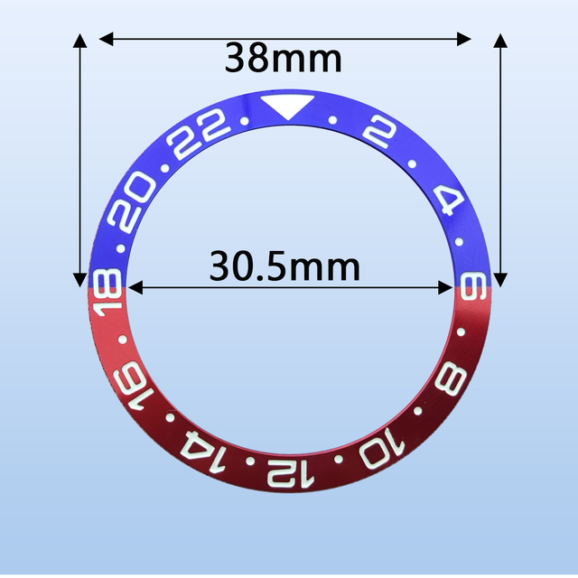 NEITON 38mm Ceramic Bezel Inserts For 40mm Mens Watch Watches Replace Accessories Watch Face Watch Bezel Inserts GMT SUB No.2