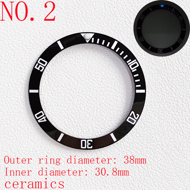 Black/Blue/Green Mens Watches Replacement Accessories Watch Face Bezel Ceramic Insert for 40mm Sub-automatic 38mm