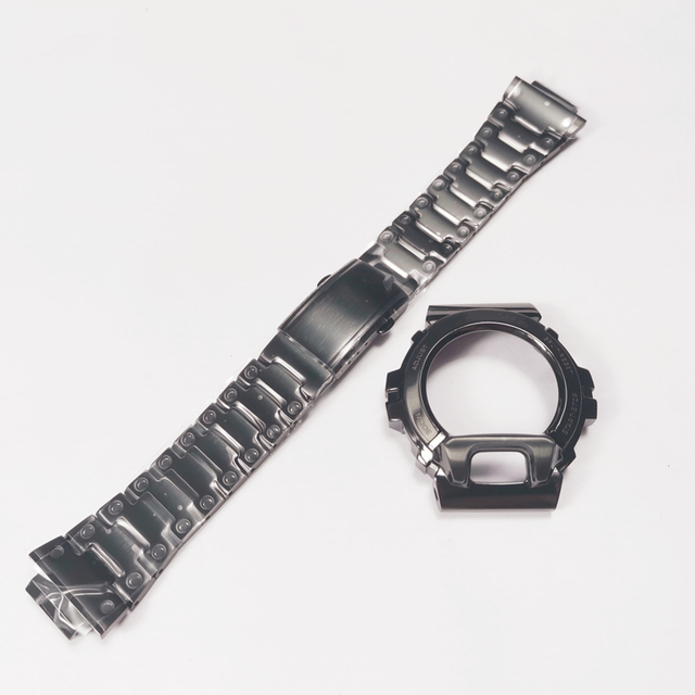 GW6900 Stainless Steel Watchband and Bezel for GW-6900 Metal Watch Band Strap Bracelet and Case Cover with Tools and Screws