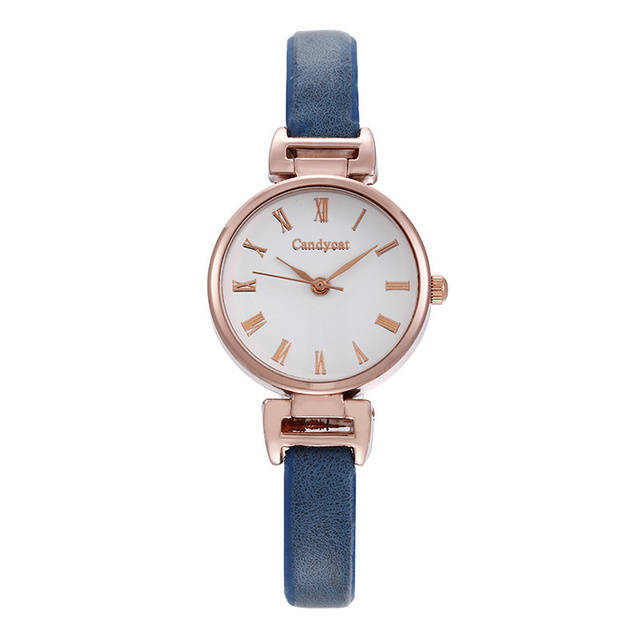 Casual and versatile little fresh Roman lady quartz watch leisure small leather fine strap student watch