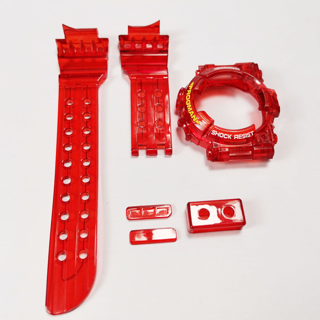 Ice transparent silicone rubber GWF1000 watch strap and case set sport waterproof strap GWF-1000 set 6 colors