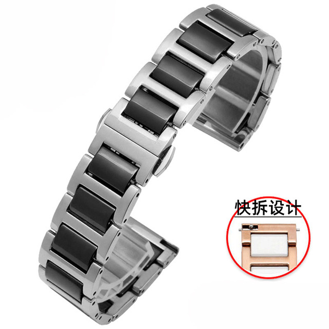 Ceramic Bracelet In Stainless Steel Watchband Watch Band Strap White Women Man Fashion Wristwatches 12 13 14 15 16 17 18 20 22mm