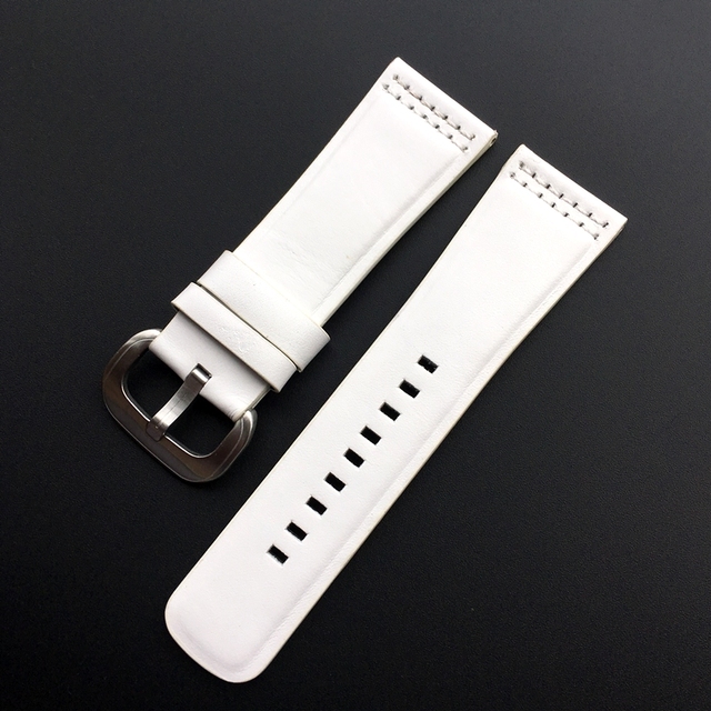 28mm*24mm Calf Leather Pure White Leisure Style Wristband Watch Band Strap Strap for Seven Friday M1 M2 P3 SF Bracelet