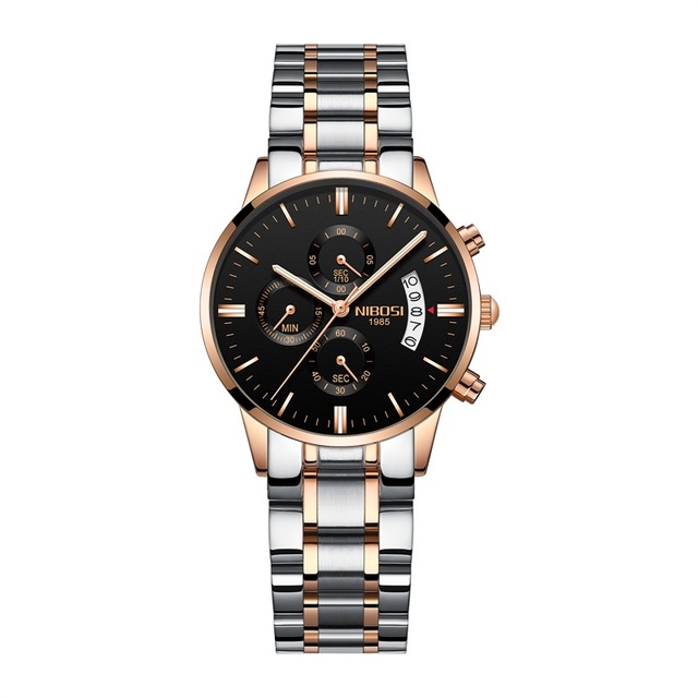 NIBOSI 2021 Women Fashion Watches Luxury Brand Ladies Wristwatches Stainless Steel Waterproof Girl Gift Quartz Watch Female