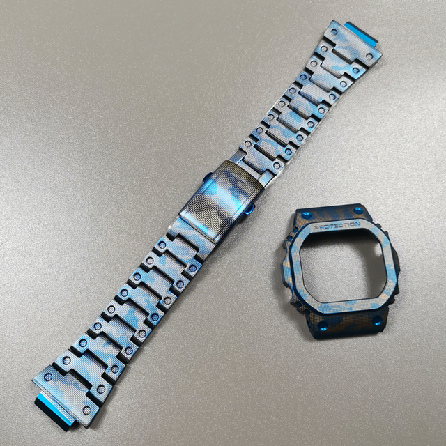 DW5600 Watchband and Metal Bezel Set for GWM5610 GW5000 Stainless Steel Watchband DW5600 GW-M5610 GW5000 Series with Tools