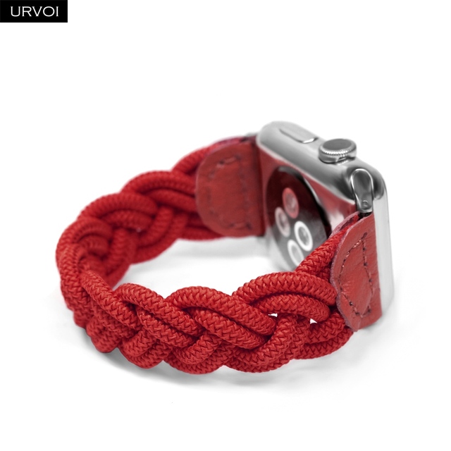 URVOI Braided Band for Apple Watch Series 7 6 SE 5 4 3 2 Woven Nylon Strap for iWatch Solo Stretchable Loop Replacement 41 45mm