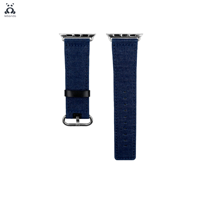 Lebanda Denim Strap Suitable for Apple Watch Series 7 6 SE 5 4 3 Classic Buckle Two Colors Denim Strap Suitable for iWatch 41 45mm