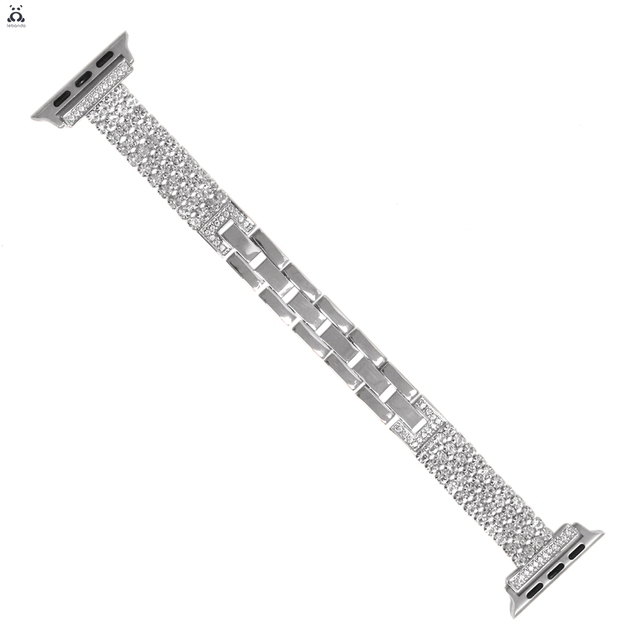 Lebanda Zinc Alloy Band for Apple Watch Series 7 6 SE5 4 3 Shiny Electroplating Zircon Diamond Bracelet Strap for iWatch 41 45mm