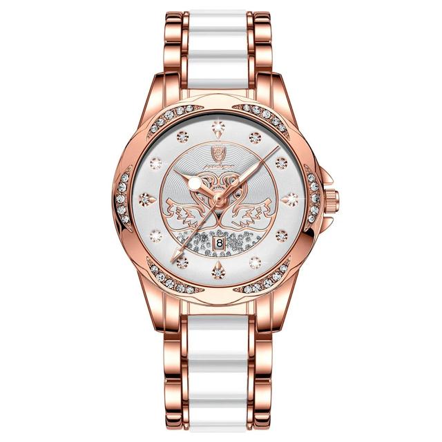 POEDAGAR Women Watch Luxury Quartz Diamond Rose Gold Ceramic Steel Watches Waterproof Luminous Swiss Brand Ladies Wristwatches