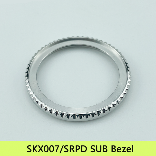 High quality polished sub-pattern bezel, 316L, stainless steel, matte black, compatible with SKX007/SKX171/SRPD