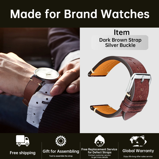 Top Full Grain Leather Watch Strap For Seiko IWC Mido Watch 18-24mm Bracelet Italian Cowhide Quick Release Men Women Watch Band