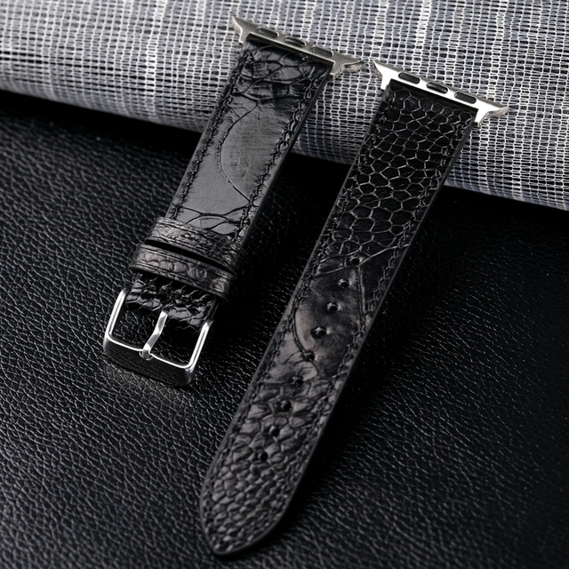 Handmade ostrich foot leather strap watches suitable for Iwatch7 6 5 se 44mm 45mm black brown high-end South African bracelet