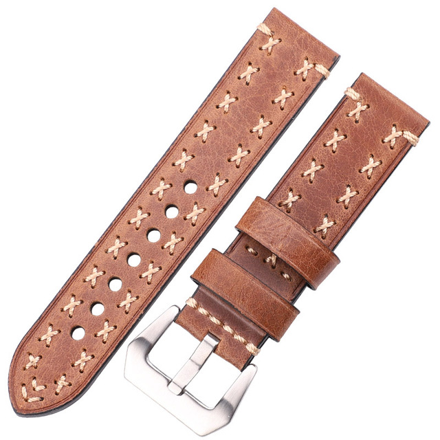 Handmade Watches 22 24mm Antique Leather Italian Watch Band Strap Women Men Brown Black Green Coffee Watch Accessories