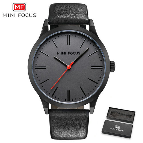 MINI FOCUS Sports Mens Watches Top Luxury Brand Watch Men Leather Strap Casual Business Wristwatch Boyfriend Relogio Masculino