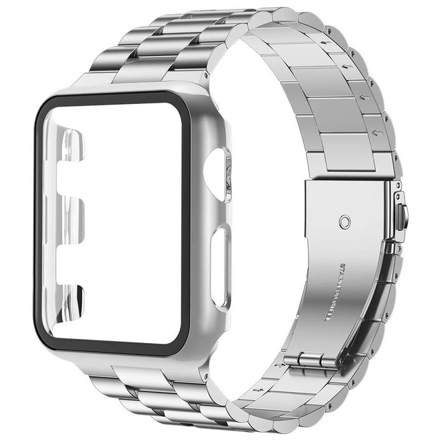 Stainless steel strap for Apple watch case 44mm/42mm 45mm/41mm smart watch bracelet for iWatch Series 7 4 3 5 SE 6 watchbands