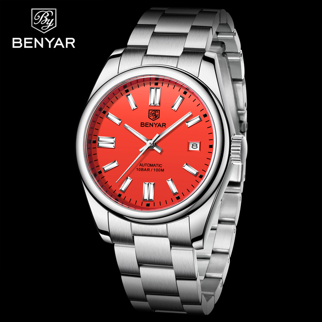 2022 BENYAR New Luxury Men's Mechanical Wristwatches 10Bar Waterproof Automatic Watch Stainless Steel Sport Diving Watch for Men