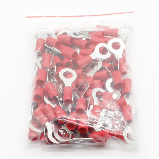 50pcs/100pcs RV2-6 Loop Insulated Terminal Wire Cable Electrical Connector Crimp Terminal