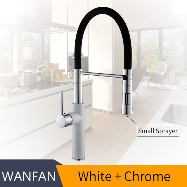 Kitchen Faucets Chrome Kitchen Sink Lever Deck Mount Pull Down Dual Sprayer Nozzle Torneira De Cozinha Mixer Water Taps LK-9910