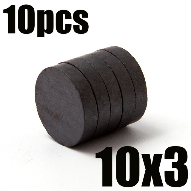 5 10 20pcs/lot 10x3mm 10x4mm 10x5mm Black Small Round Magnet Fridge Ferrite Magnet Round Speaker Permanent Magnet