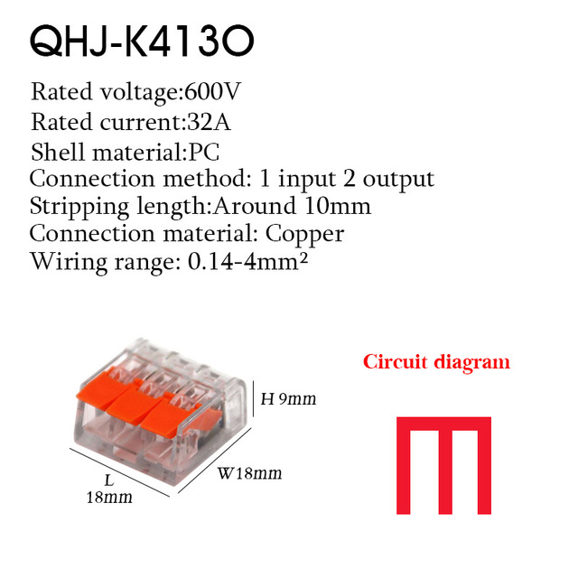 Wire Connector Small Quick Universal Compact Connector Spring Wire Cable Electrical Connectors Push In Terminal Block 412-415