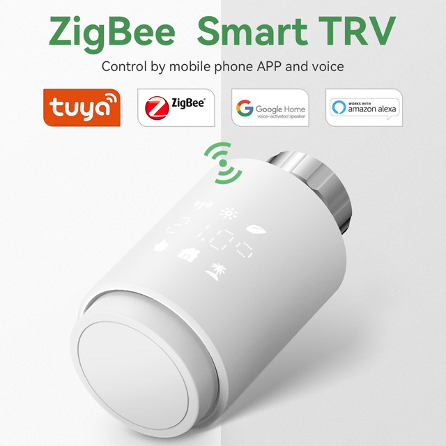 Tuya ZigBee 3.0 Coolant Engine TRV Smart Home Life Programmable Thermostat Heater Temperature Alexa Voice Control With Gateway