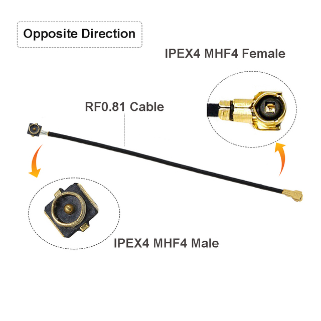 5pcs U.fl IPEX1 Male to IPEX4 MHF4 Female Connector RF0.81 RF Coaxial Cable Pigtail WiFi Antenna Extension Cord Jumper Adapter