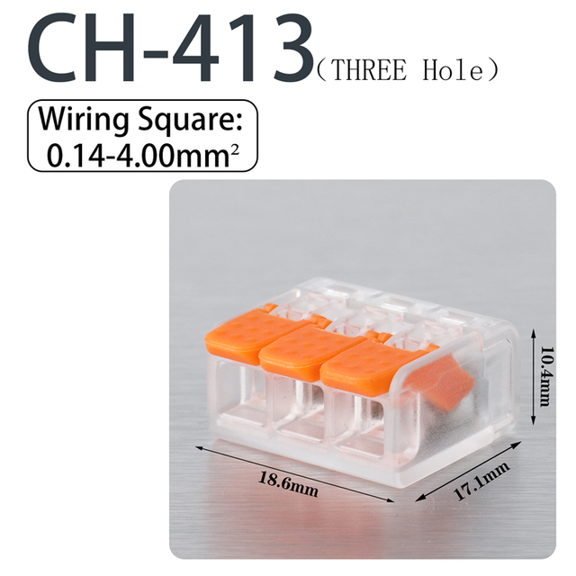 30/50/100pcs Small Connector Wire Compact Plug-in Terminal Block Orange Transparent Chamber Wiring Tool 0.14-4.0mm2 221