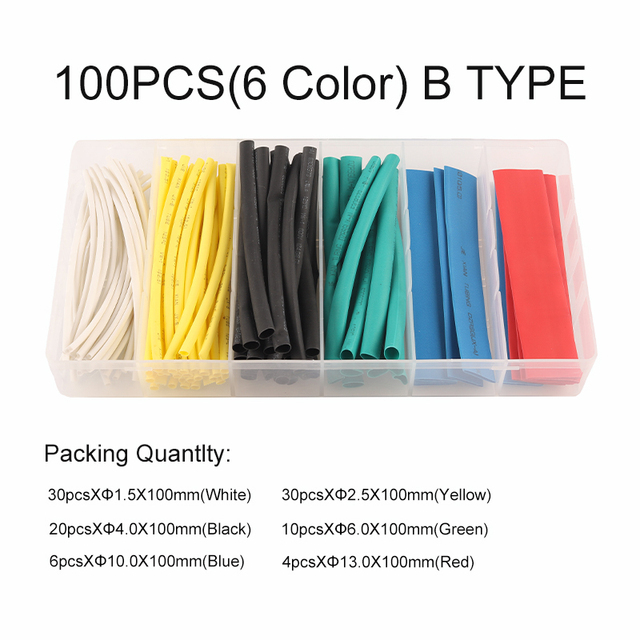 Assorted Polyolefin Boxed Heat Shrink Tubing Tool Kit Heat Shrink Wire Heat Shrink Wrap Kit