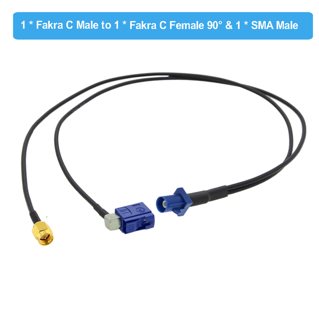 Fakra C Male to SMA Male and Fakra C Female Y Type GPS Adapter Fakra to SMA Splitter Navigation Cable GPS Antenna Extension Cord