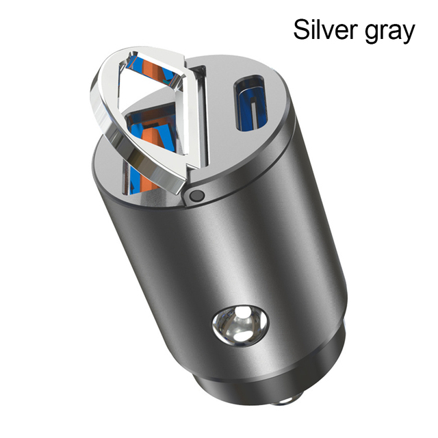 QCY Mini Car Charger 30W Metal Dual USB Car Charger 2 Alloy Flush Fit Car Adapter Fast Charging QC3.0 CR01