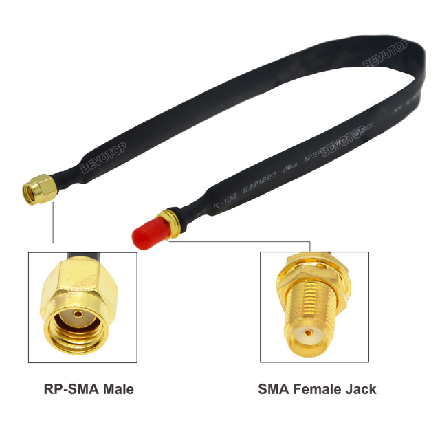 2022 New Arrival Window Feed-through Flat Wire SMA Male to SMA Female RF Coaxial Jumper 50Ohm Pigtail for LTE Antenna Adapter