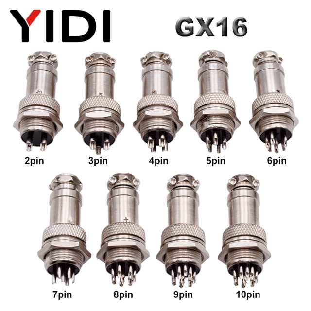 YIDI 5/10 Set GX12 GX16 GX20 2 3 4 5 6 7 8 9 10 12 14 15 Pin Male Female Lc Cable Pilot Flight Circular Connector Plug Socket